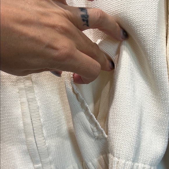 Chaps Cream Ribbed Zip-Up Sweater - Picture 4 of 5